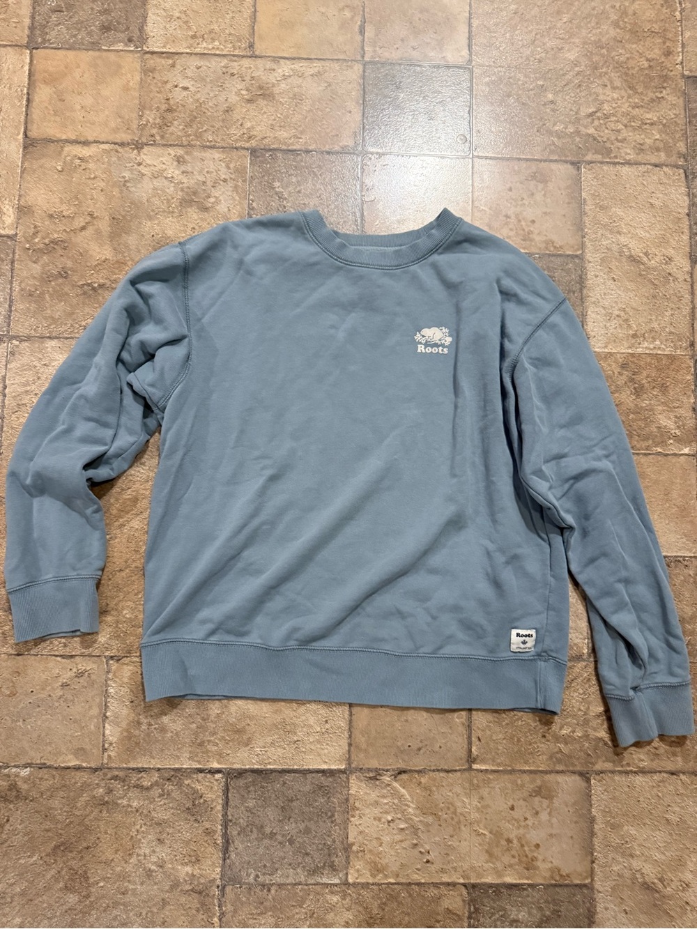 Roots Women’s Crewneck Sweatshirt in Dusty Slate Blue